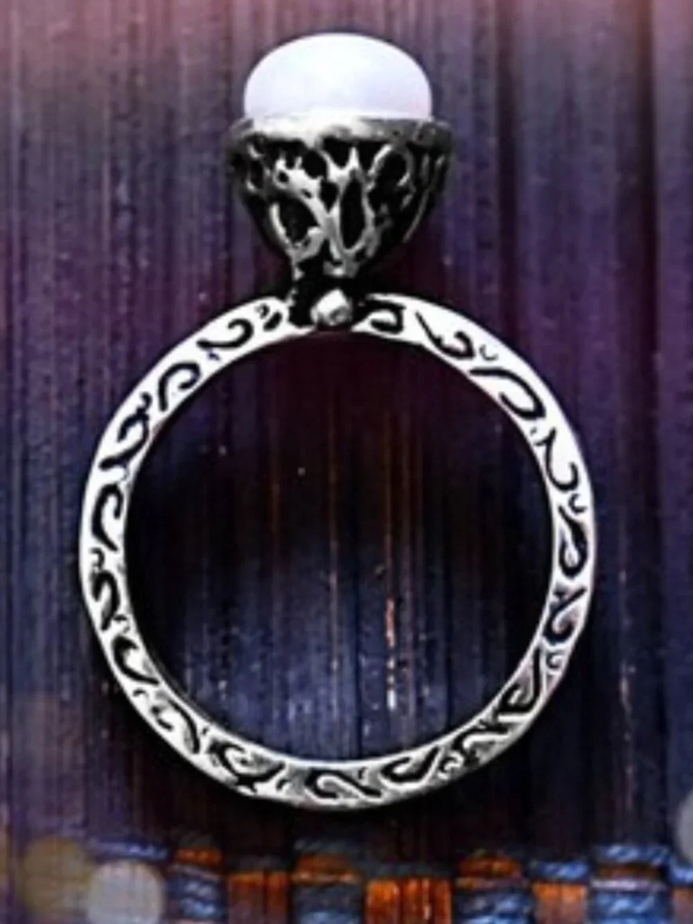 Silver Ornament Women's Ring Norse Theme - Handcrafted - Size 5.75